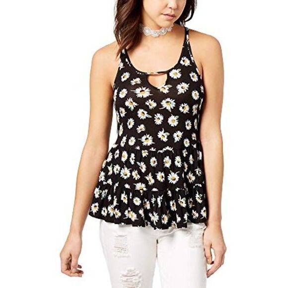 American Rag Juniors Printed Lace Up Swing Top - Picture 2 of 4